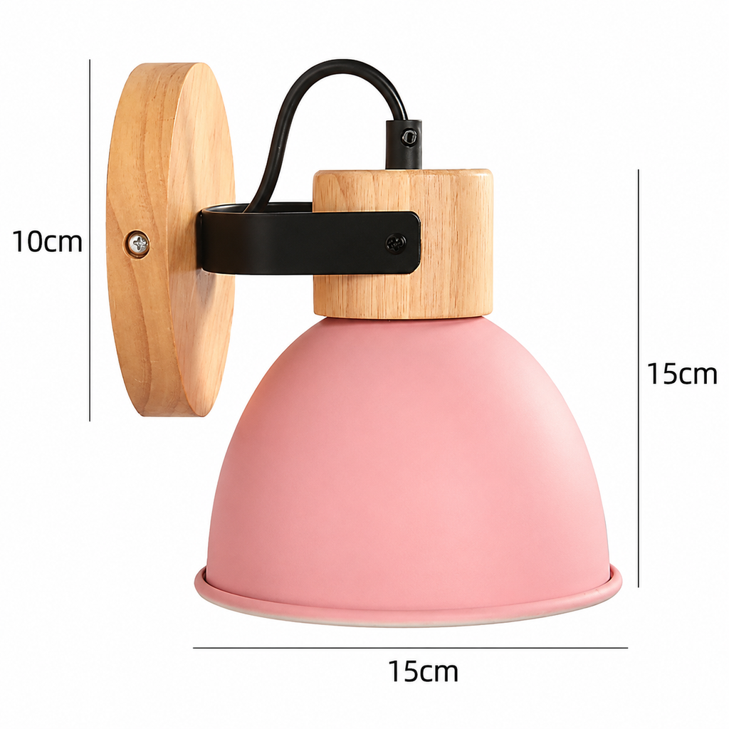 Applique Bois Nordique Colorée – Chambre Salon Couloir Cosy