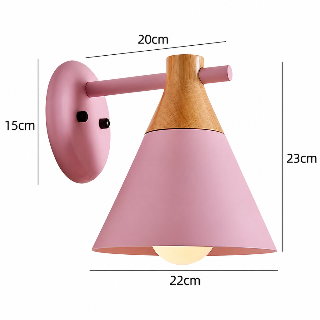 Applique Bois Nordique Colorée – Chambre Salon Couloir Cosy