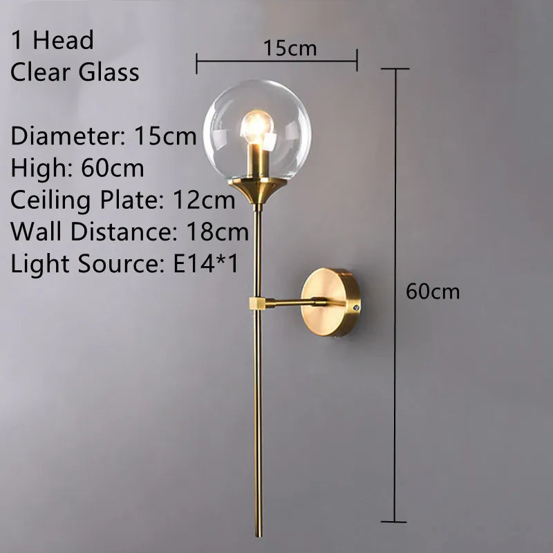 Applique Verre Fumé ou Ambré – Minimaliste Nordique Chambre Salon