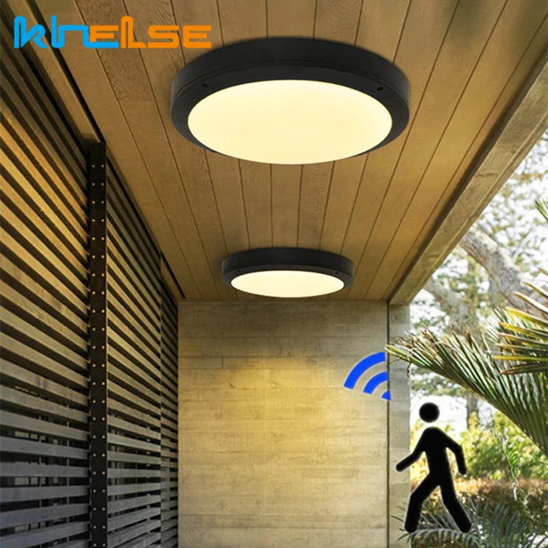 Applique LED Ronde Extérieure Étanche – Porche Balcon Salle de Bain