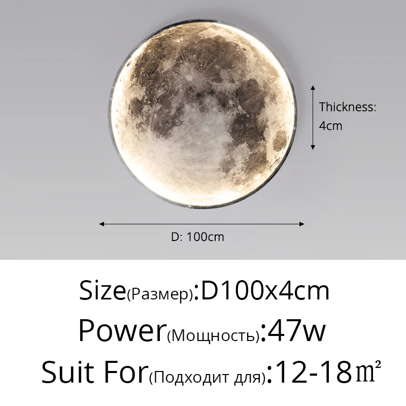 Applique Lune LED Art Mural – Déco Chambre Salon Fond Canapé