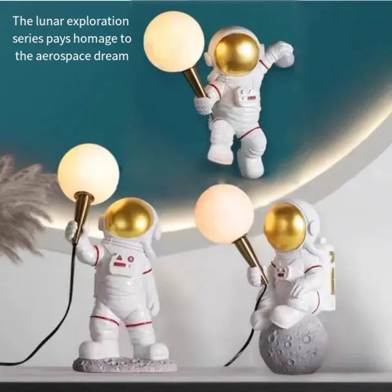 Applique Astronaute Résine Rechargeable – Déco Chambre Enfant Créative