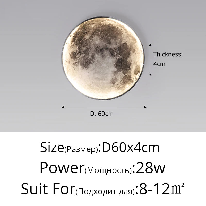 Applique Lune LED Art Mural – Déco Chambre Salon Fond Canapé