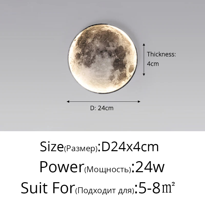 Applique Lune LED Art Mural – Déco Chambre Salon Fond Canapé