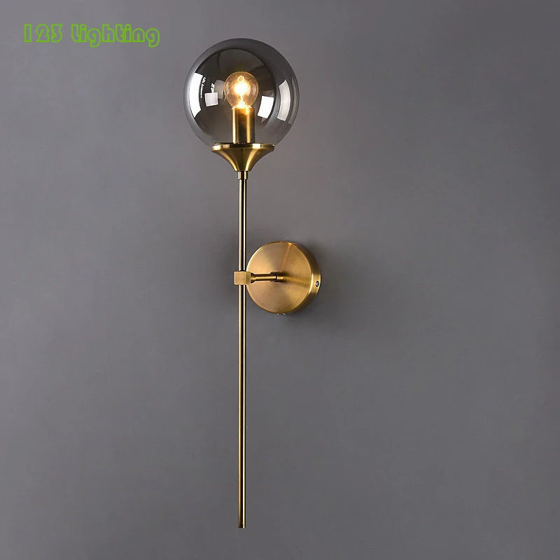 Applique Verre Fumé ou Ambré – Minimaliste Nordique Chambre Salon