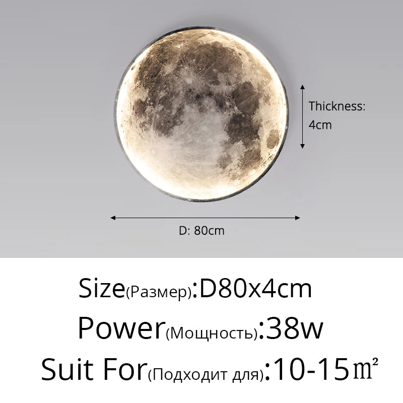 Applique Lune LED Art Mural – Déco Chambre Salon Fond Canapé