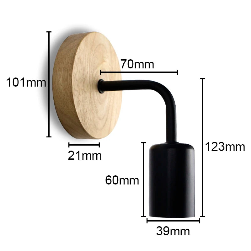 Applique Bois Rétro Vintage Ampoule Décorative – Loft Chambre Salon