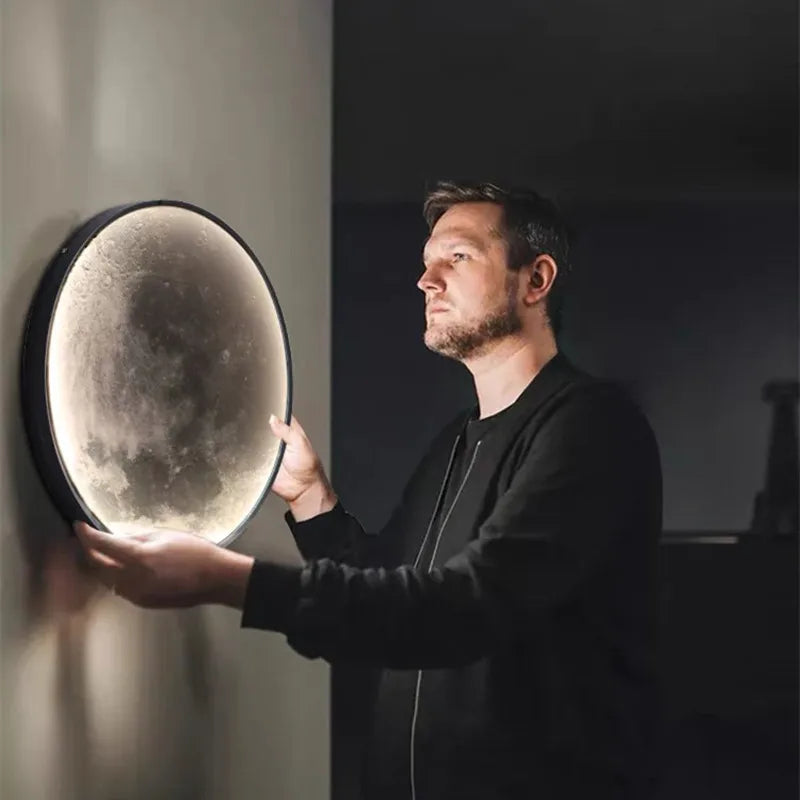 Applique Lune LED Art Mural – Déco Chambre Salon Fond Canapé