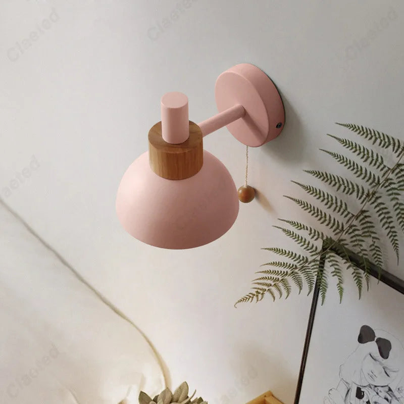 Applique Scandinave Colorée Interrupteur Tirette – Chambre Salon