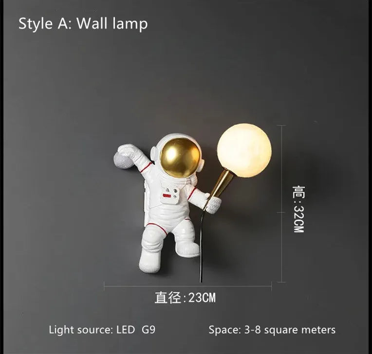 Applique Astronaute Résine Rechargeable – Déco Chambre Enfant Créative