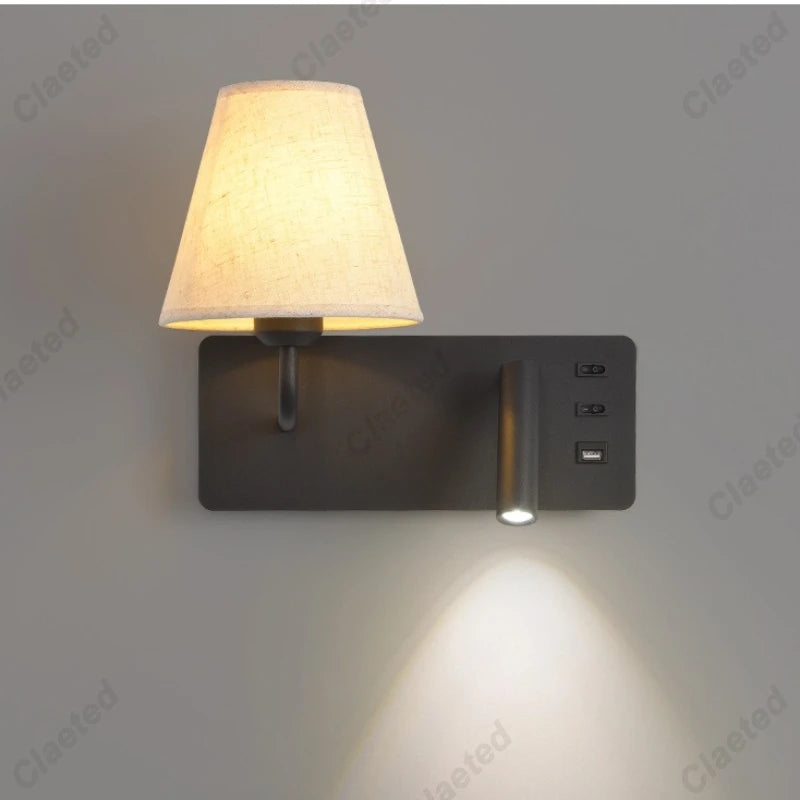 Applique LED Tactile USB Tête de Lit – Hôtel Chambre Design