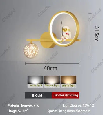 Applique Astronaute Projection Étoiles – Déco Créative Chambre Enfant