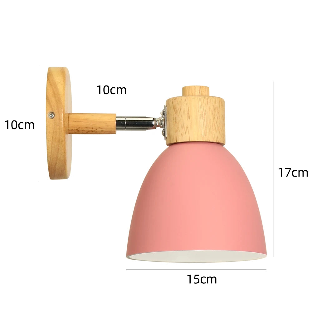 Wooden Wall Light Nordic Modern Bedroom Bedside Lamp Hallway Living Room Kitchen Industrial Wall Sconce E27 Home Decor Lighting