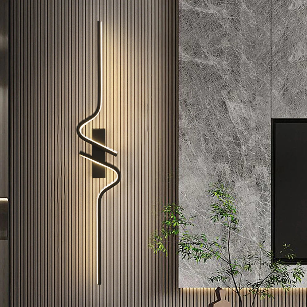 Applique LED Ligne Noire Design – Couloir Escalier Balcon