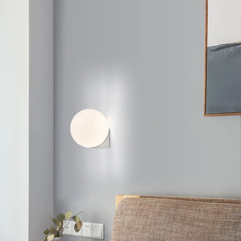 Applique Boule Verre Givré Doré – Minimaliste Scandinave Chambre