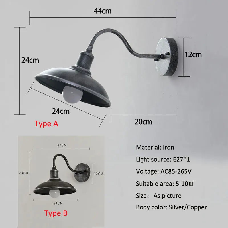 Applique Fer Forgé Vintage Waterproof – Usage Intérieur et Extérieur