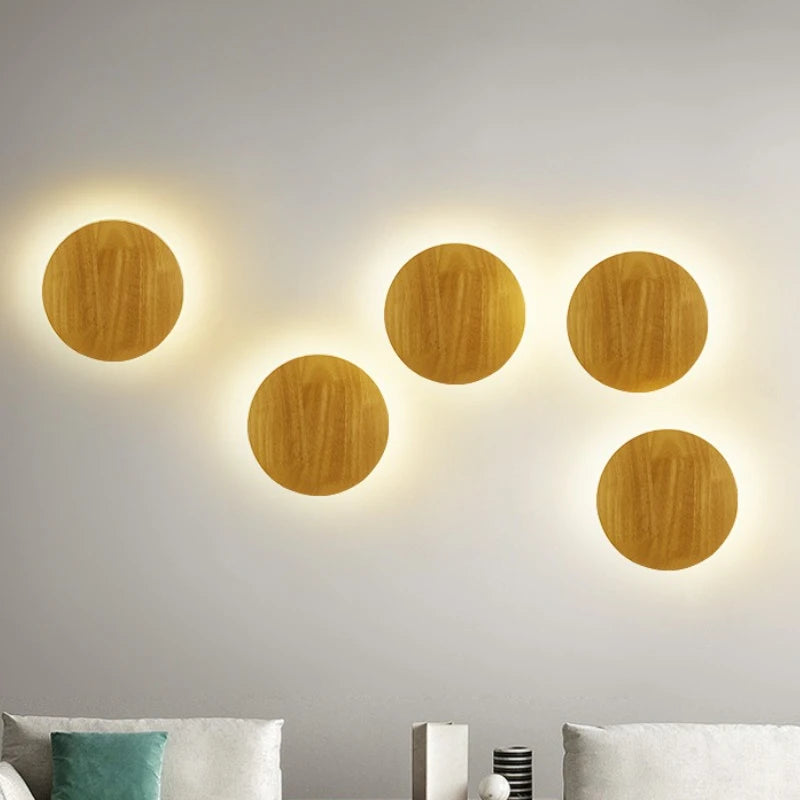 Applique Bois LED Ronde ou Ovale – Chambre Salon Bureau