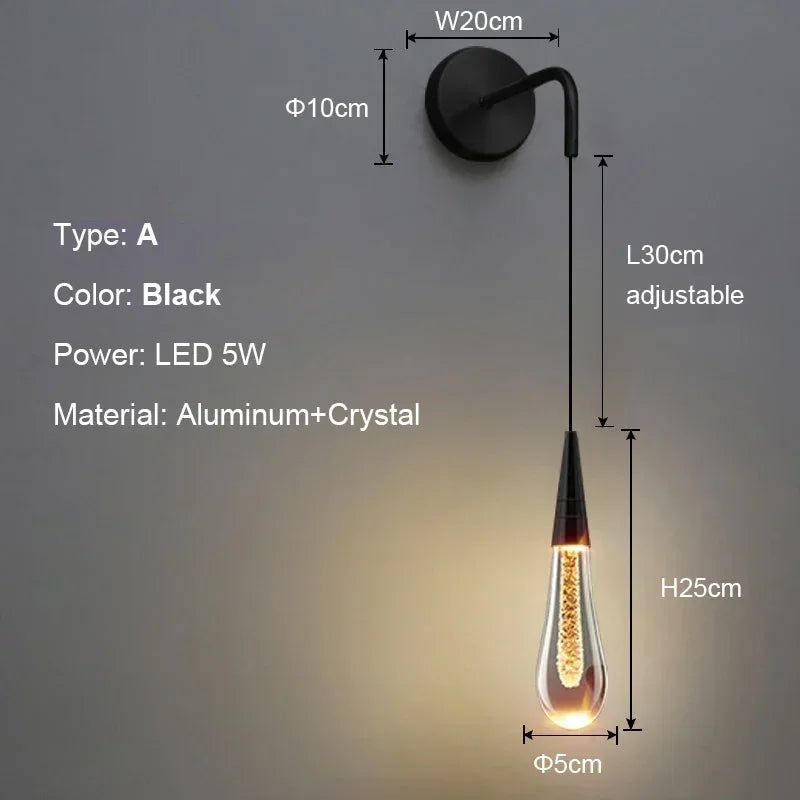 Applique Cristal Gouttes de Pluie – Glamour Chambre Salon
