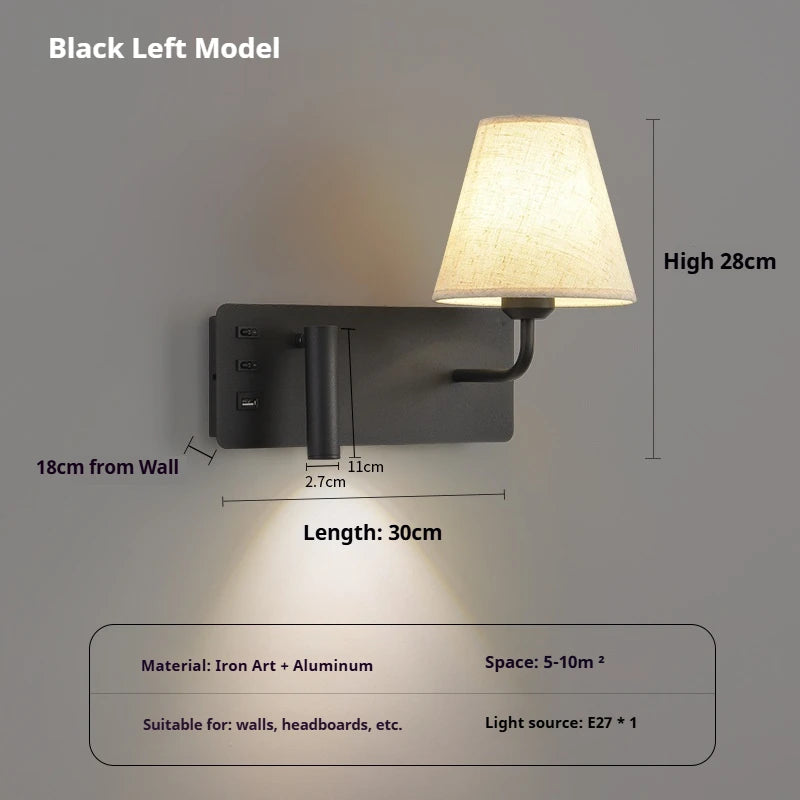 Applique LED Tactile USB Tête de Lit – Hôtel Chambre Design