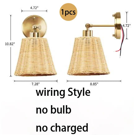 Applique Osier Tressé Rechargeable – Bohème Moderne Sans Fil