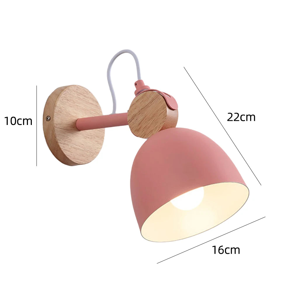 Wooden Wall Light Nordic Modern Bedroom Bedside Lamp Hallway Living Room Kitchen Industrial Wall Sconce E27 Home Decor Lighting