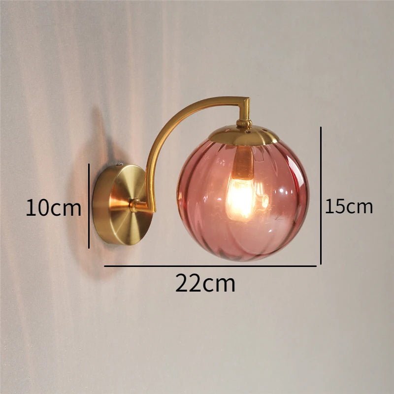 Applique Boule Verre Colorée – Déco Chic Chambre Salle de Bain