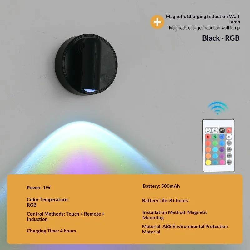 Applique LED Magnétique Rechargeable – Lecture Sans Perçage