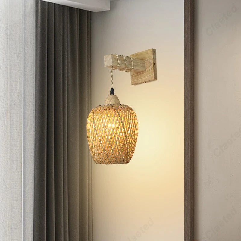Applique Bambou Ronde Japonaise – Couloir Chambre Balcon
