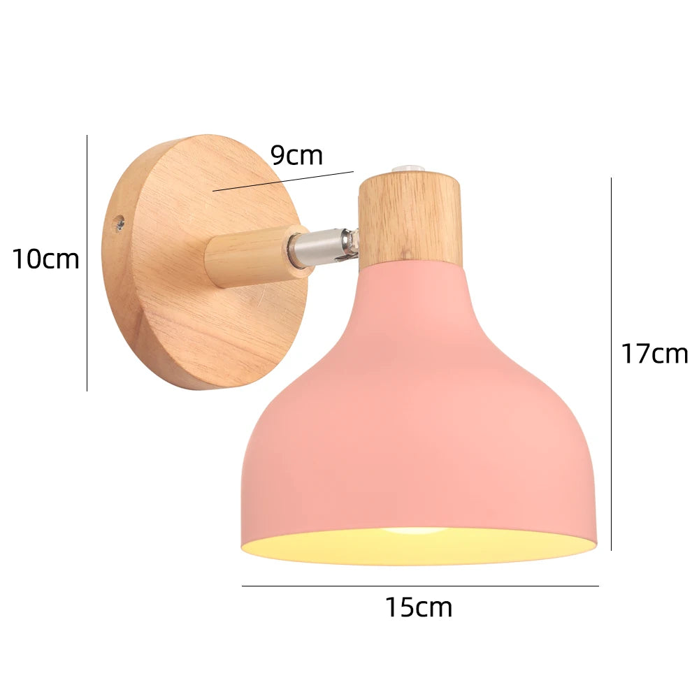 Wooden Wall Light Nordic Modern Bedroom Bedside Lamp Hallway Living Room Kitchen Industrial Wall Sconce E27 Home Decor Lighting