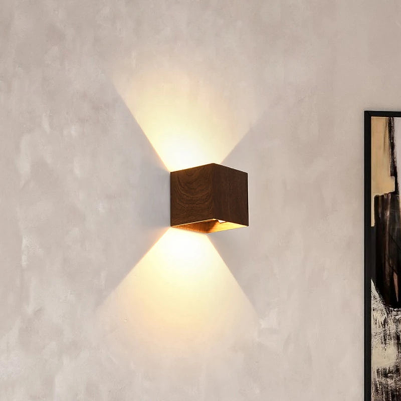 Applique Effet Bois Wabi-Sabi LED Haut/Bas – Chambre Couloir Zen