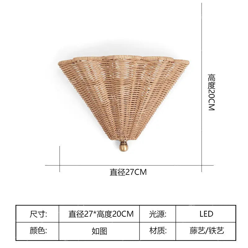 Applique Rotin Wabi-Sabi Japonais – Salon Restaurant Cosy