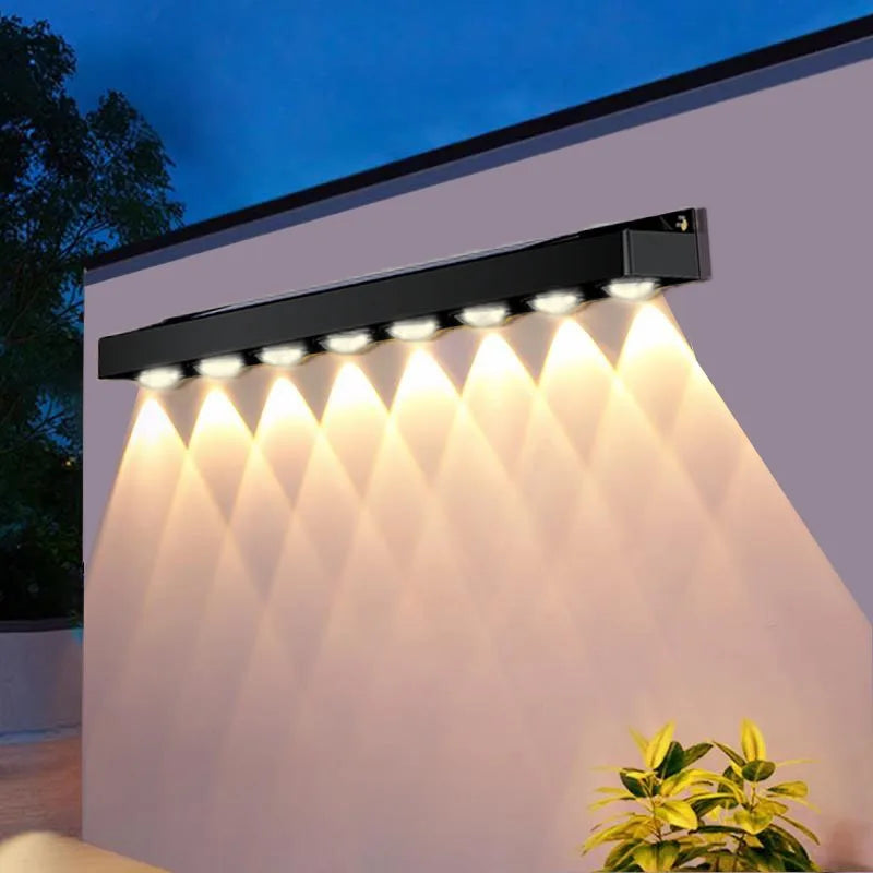 Applique Solaire Murale LED – Balcon Escalier Terrasse 4 ou 8 LED