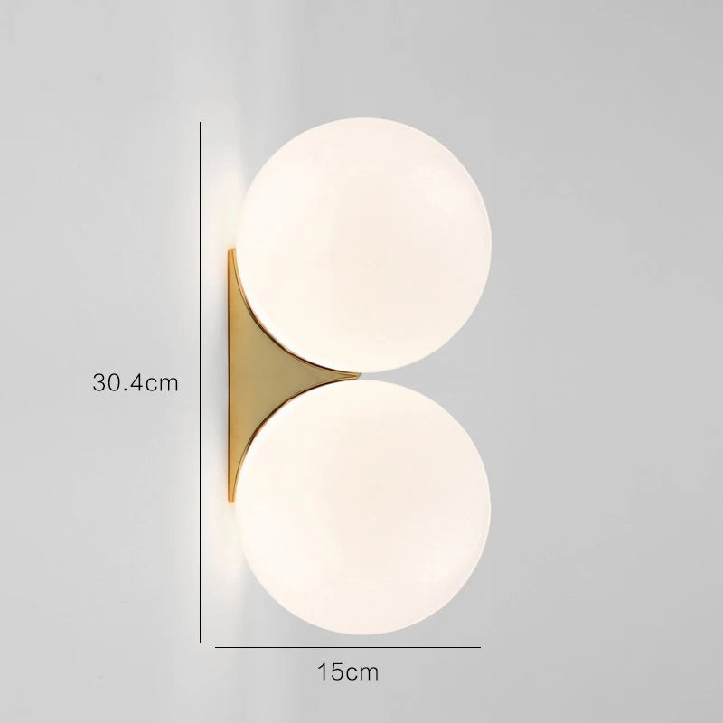 Applique Boule Verre Givré Doré – Minimaliste Scandinave Chambre