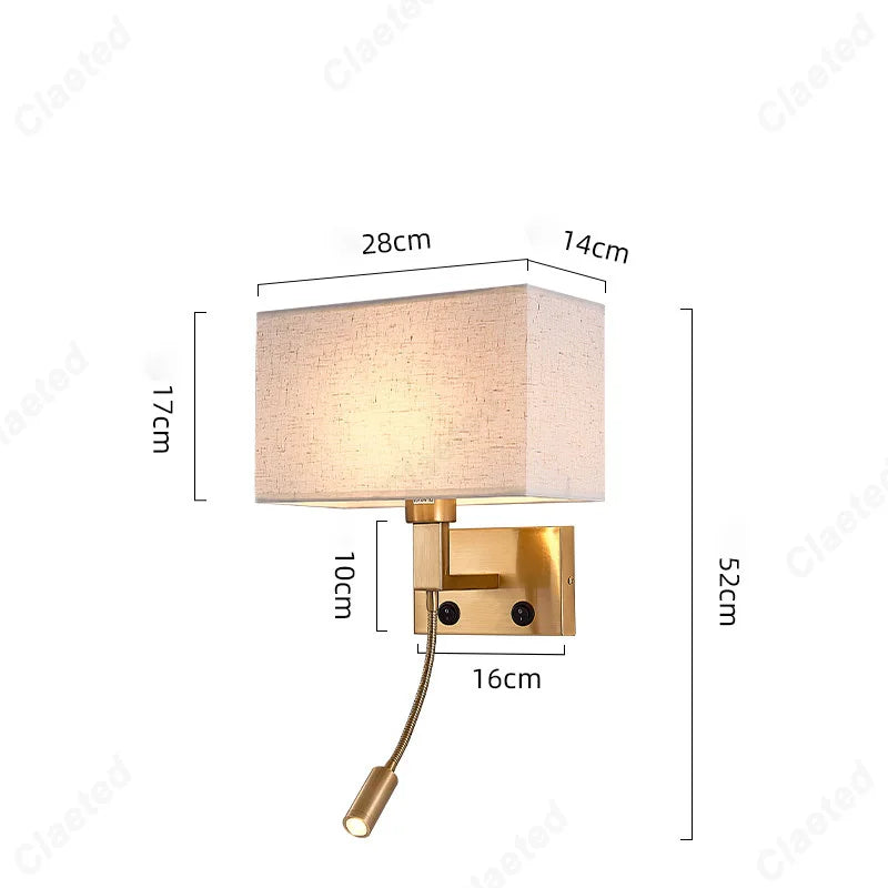 Applique Murale Orientable Abat-Jour Tissu – Chambre Salon Couloir
