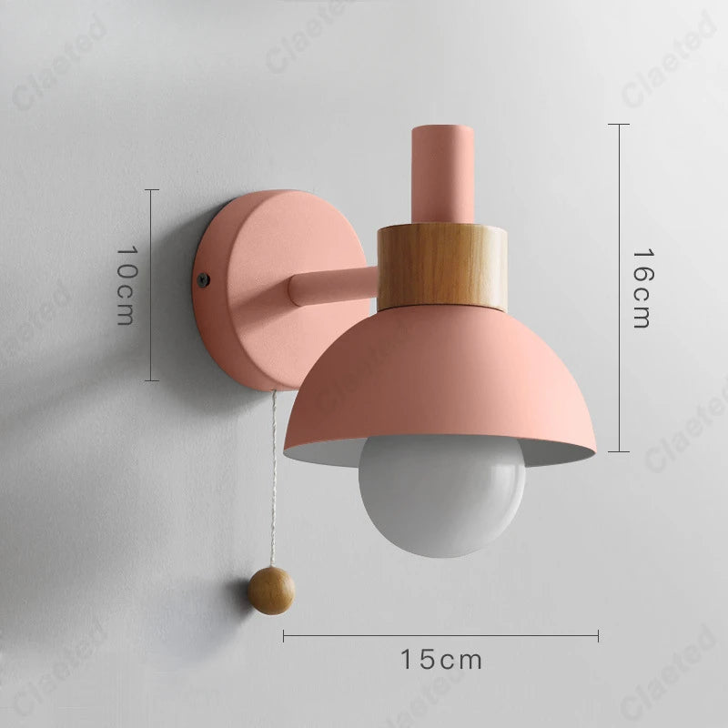 Applique Scandinave Colorée Interrupteur Tirette – Chambre Salon