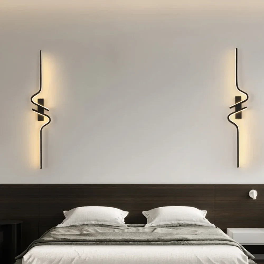 Applique LED Ligne Noire Design – Couloir Escalier Balcon