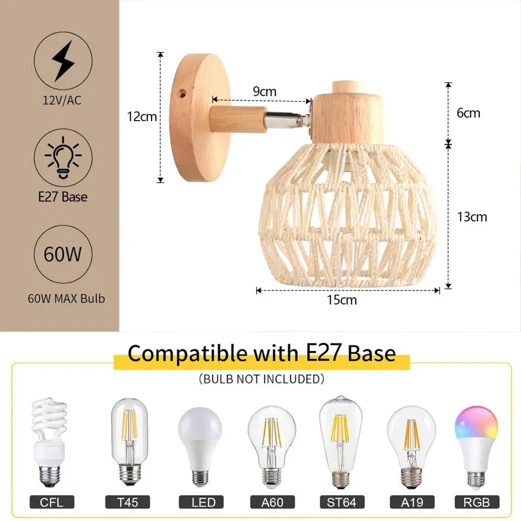 Applique Rotin Tressé – Lumière Cosy Esprit Nature