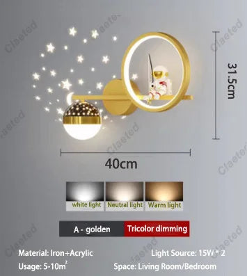 Applique Astronaute Projection Étoiles – Déco Créative Chambre Enfant