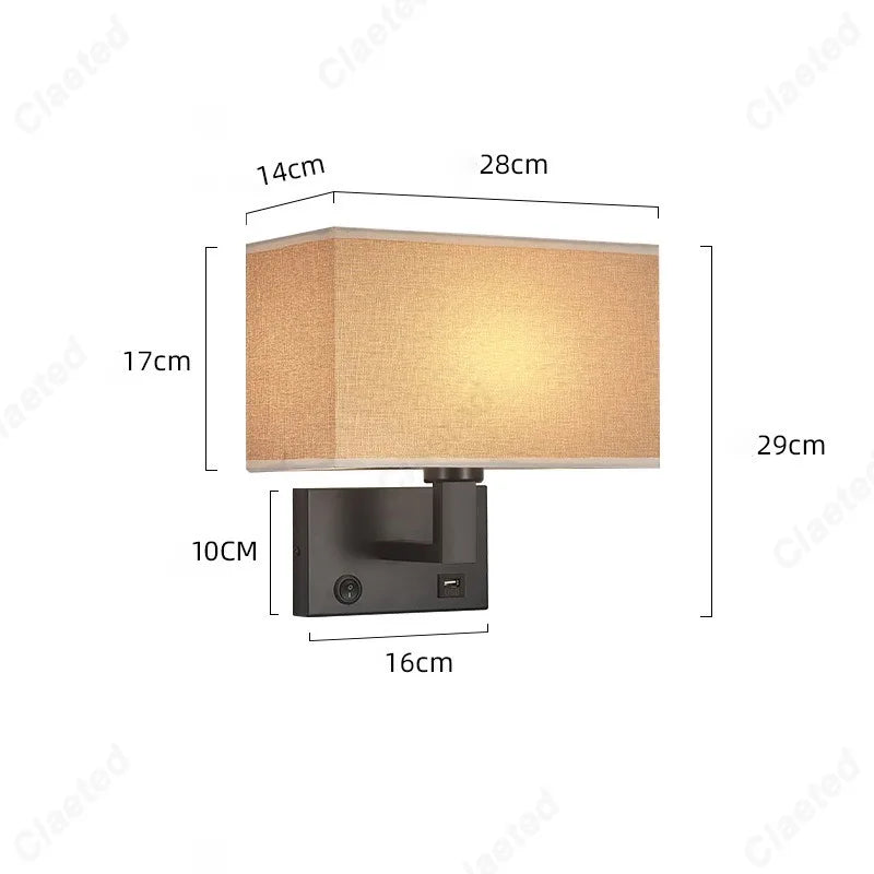 Applique Murale Orientable Abat-Jour Tissu – Chambre Salon Couloir