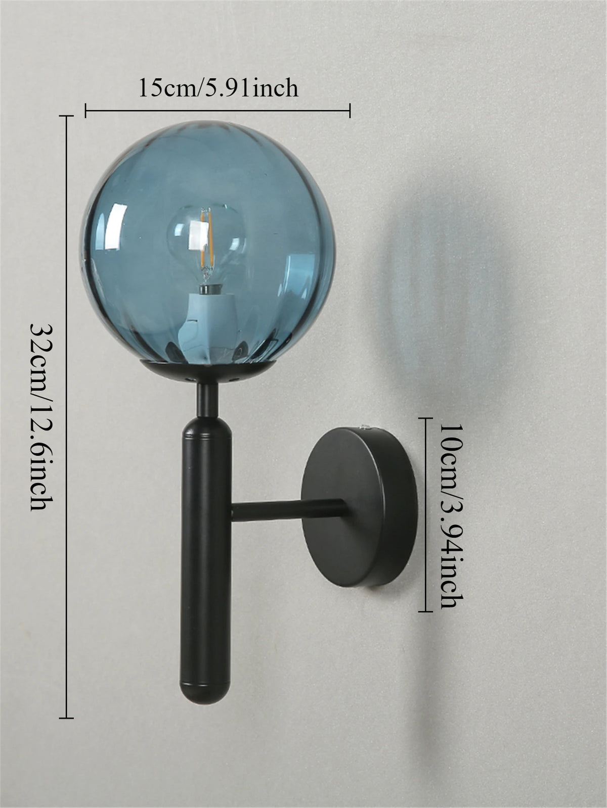 Applique Boule Verre Colorée – Déco Chic Chambre Salle de Bain