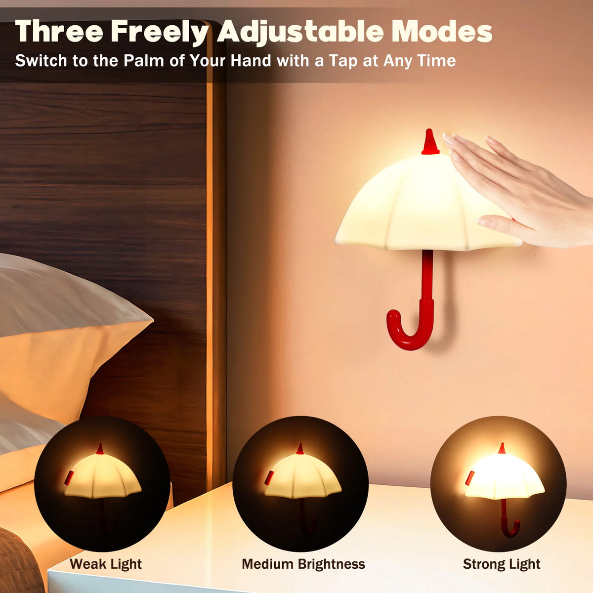 Veilleuse LED Rechargeable Parapluie – Chambre Enfant Décoration Originale