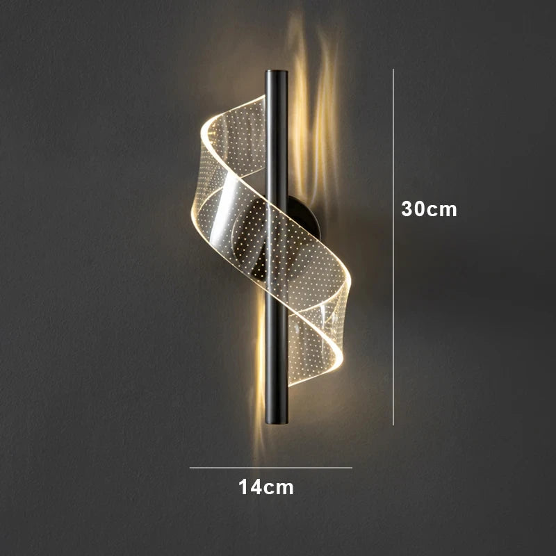 Applique Spirale LED Nordique – Chambre Salon Fond de Mur