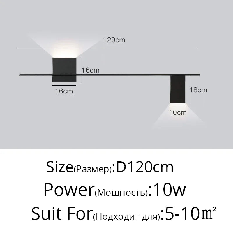 Applique Linéaire Fer Design Contemporain – Simple ou Double Tête