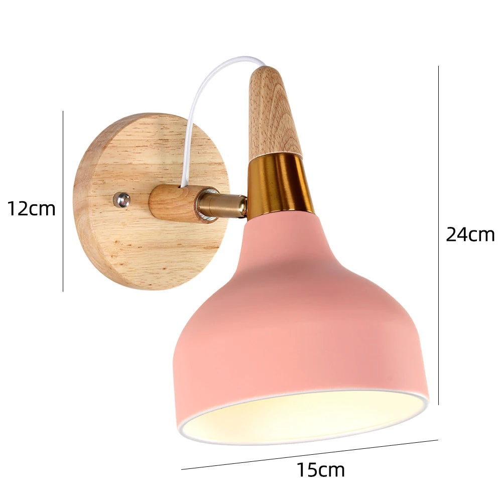 Wooden Wall Light Nordic Modern Bedroom Bedside Lamp Hallway Living Room Kitchen Industrial Wall Sconce E27 Home Decor Lighting