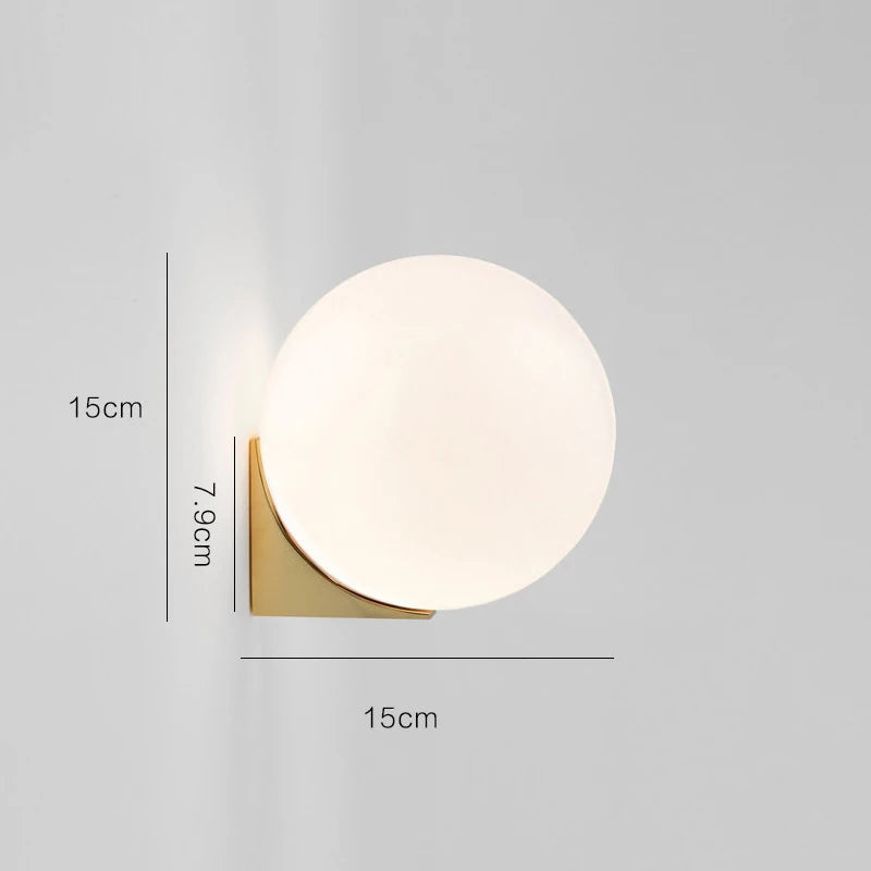 Applique Boule Verre Givré Doré – Minimaliste Scandinave Chambre