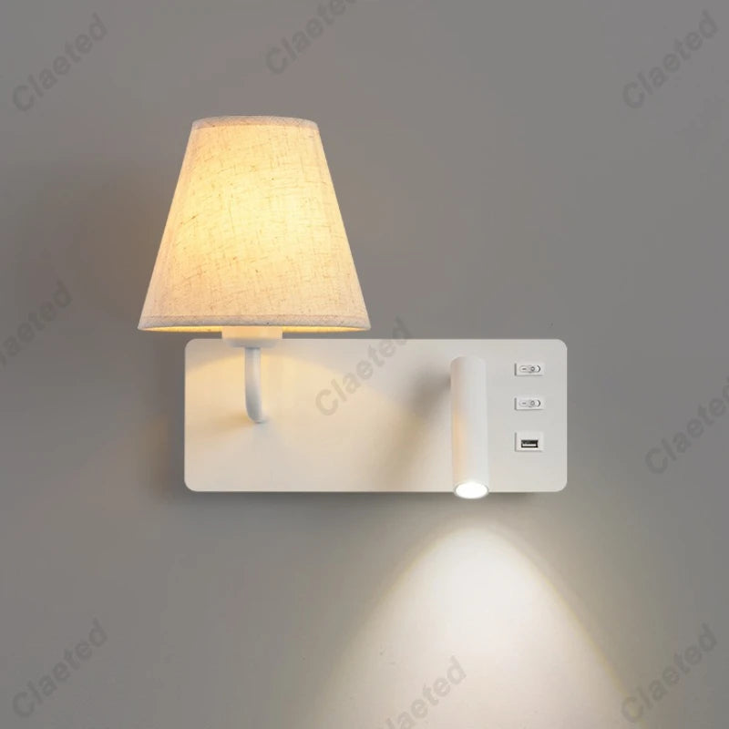 Applique LED Tactile USB Tête de Lit – Hôtel Chambre Design