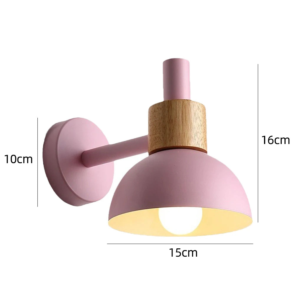 Wooden Wall Light Nordic Modern Bedroom Bedside Lamp Hallway Living Room Kitchen Industrial Wall Sconce E27 Home Decor Lighting