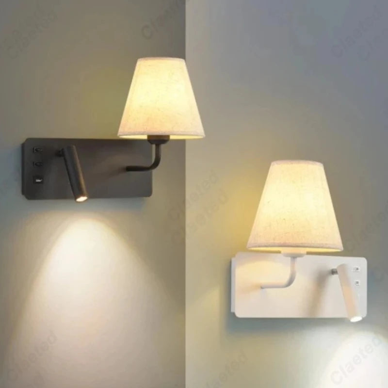 Applique LED Tactile USB Tête de Lit – Hôtel Chambre Design