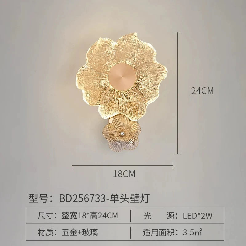 Applique Cristal Fleur Style Crème – Couloir Escalier Salon