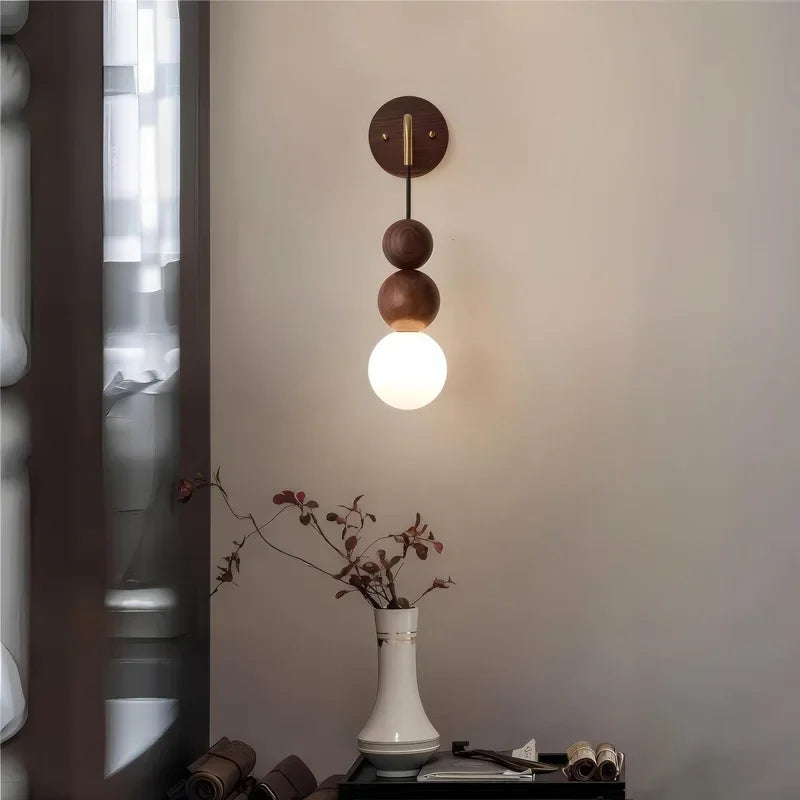 Applique Bois Noyer Style Japonais – Tête de Lit Salon Couloir